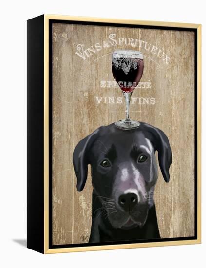 Dog Au Vin Black Labrador-Fab Funky-Framed Stretched Canvas