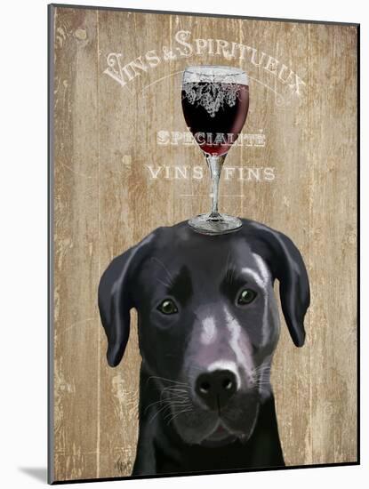 Dog Au Vin Black Labrador-Fab Funky-Mounted Art Print