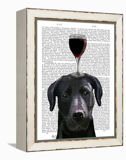 Dog Au Vin Black Labrador-Fab Funky-Framed Stretched Canvas