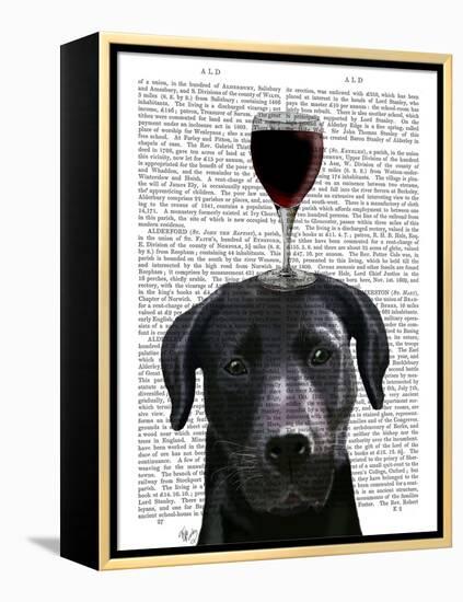 Dog Au Vin Black Labrador-Fab Funky-Framed Stretched Canvas