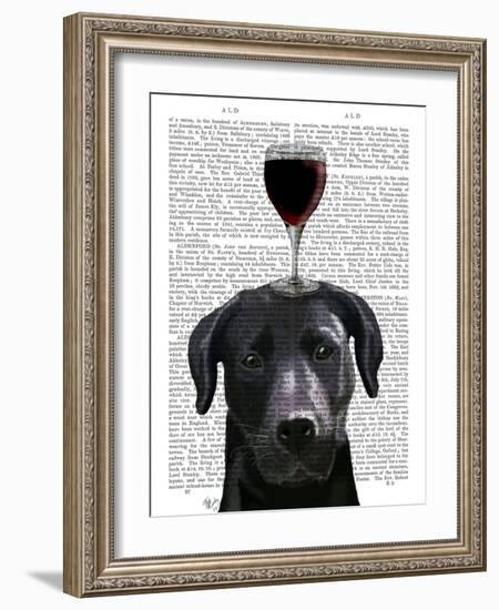 Dog Au Vin Black Labrador-Fab Funky-Framed Art Print