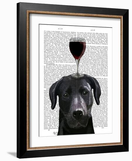 Dog Au Vin Black Labrador-Fab Funky-Framed Art Print