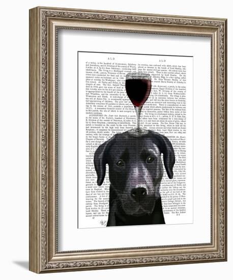 Dog Au Vin Black Labrador-Fab Funky-Framed Art Print