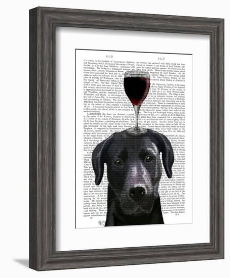 Dog Au Vin Black Labrador-Fab Funky-Framed Art Print