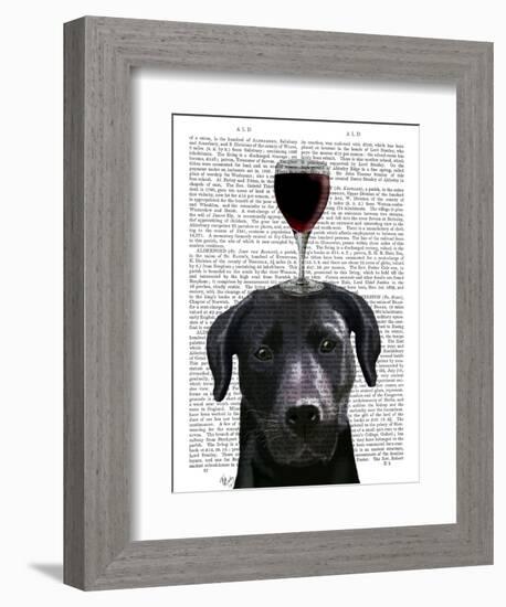 Dog Au Vin Black Labrador-Fab Funky-Framed Art Print