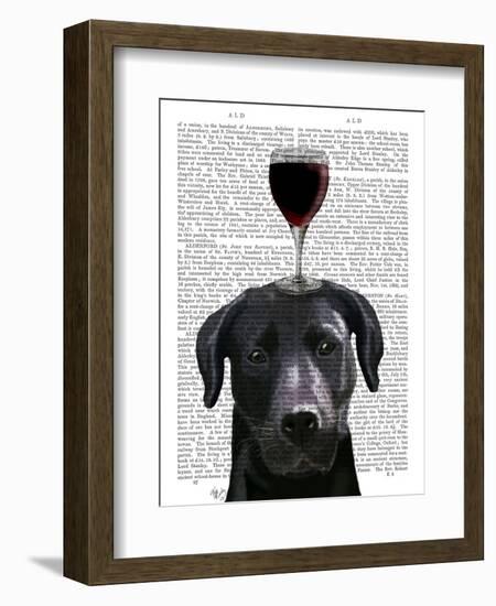 Dog Au Vin Black Labrador-Fab Funky-Framed Art Print