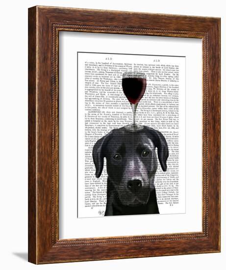 Dog Au Vin Black Labrador-Fab Funky-Framed Art Print