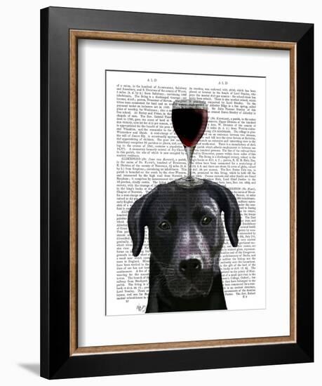 Dog Au Vin Black Labrador-Fab Funky-Framed Art Print