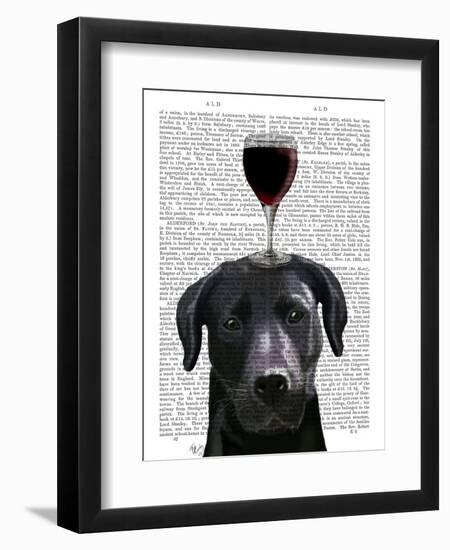 Dog Au Vin Black Labrador-Fab Funky-Framed Art Print