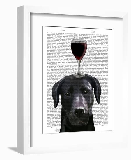 Dog Au Vin Black Labrador-Fab Funky-Framed Art Print