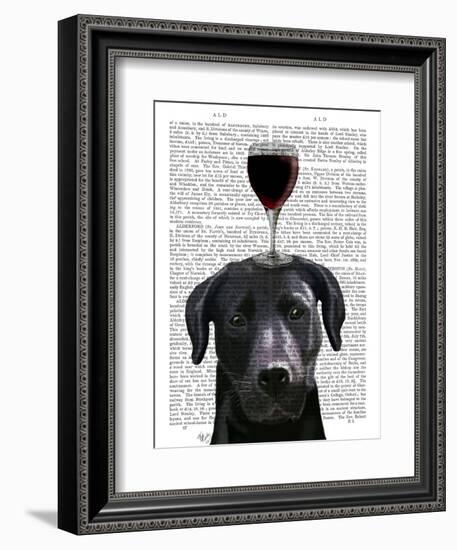 Dog Au Vin Black Labrador-Fab Funky-Framed Art Print