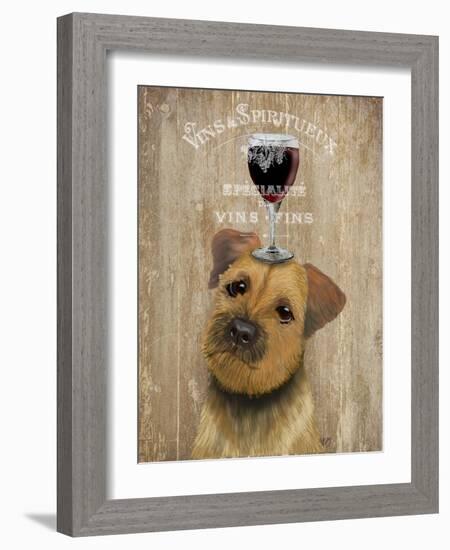 Dog Au Vin Border Terrier-Fab Funky-Framed Art Print