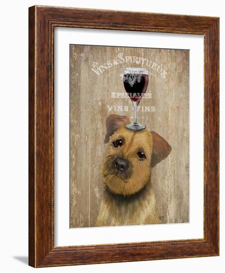 Dog Au Vin Border Terrier-Fab Funky-Framed Art Print