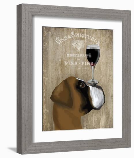 Dog Au Vin Boxer-Fab Funky-Framed Art Print