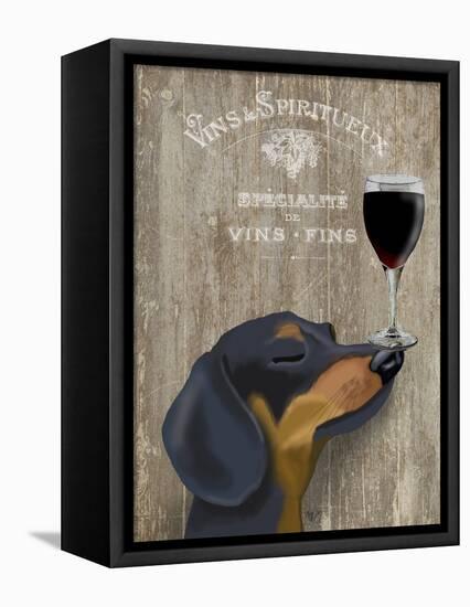 Dog Au Vin Dachshund-Fab Funky-Framed Stretched Canvas