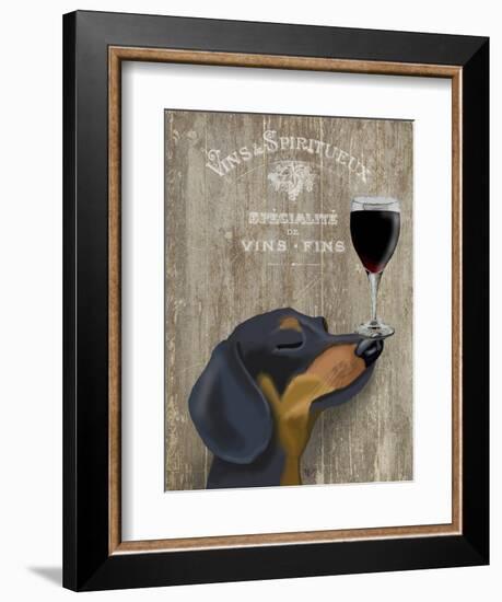 Dog Au Vin Dachshund-Fab Funky-Framed Art Print