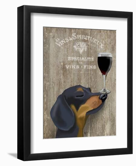 Dog Au Vin Dachshund-Fab Funky-Framed Art Print