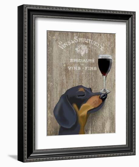 Dog Au Vin Dachshund-Fab Funky-Framed Art Print