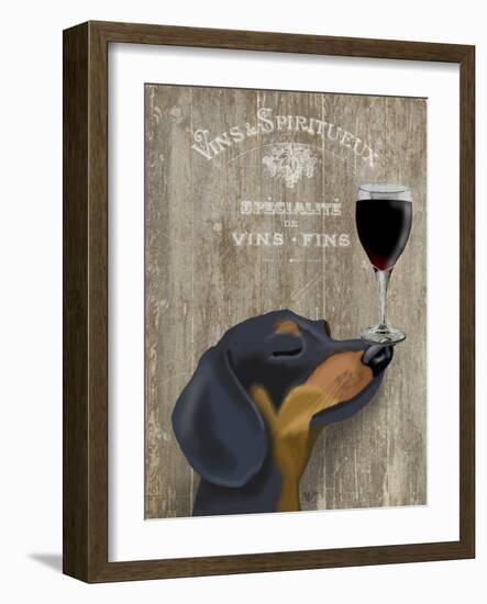 Dog Au Vin Dachshund-Fab Funky-Framed Art Print