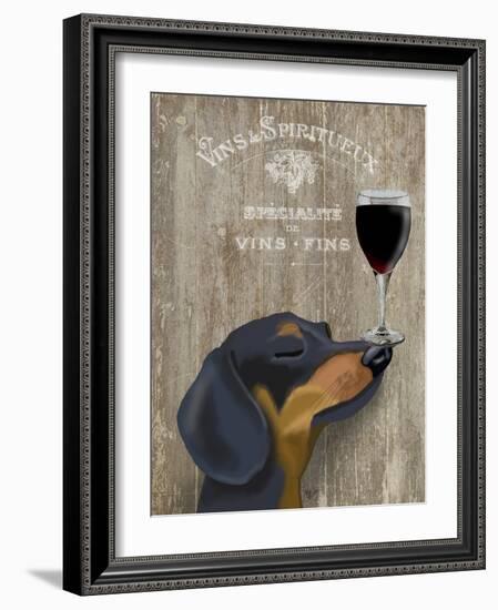 Dog Au Vin Dachshund-Fab Funky-Framed Art Print