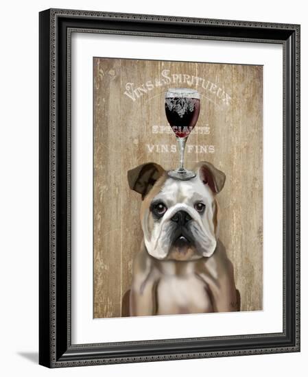 Dog Au Vin English Bulldog-Fab Funky-Framed Art Print