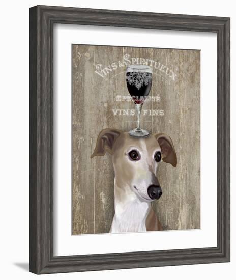 Dog Au Vin Greyhound-Fab Funky-Framed Art Print