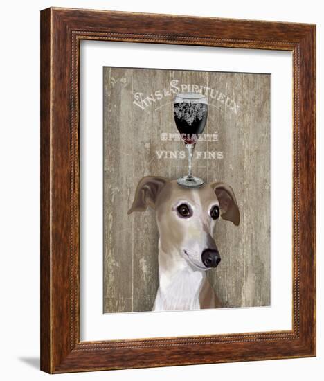 Dog Au Vin Greyhound-Fab Funky-Framed Art Print