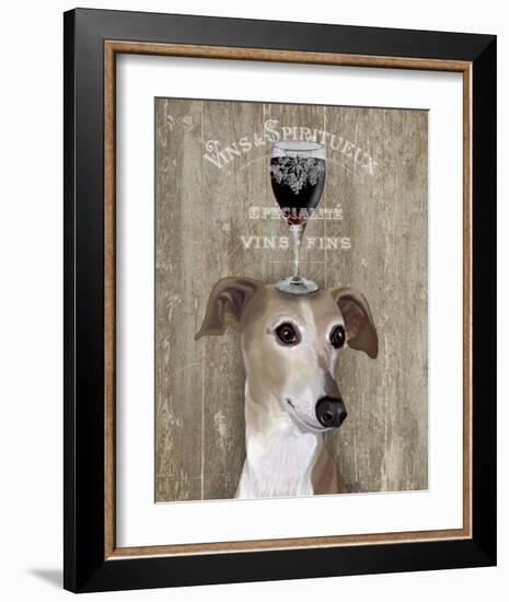 Dog Au Vin Greyhound-Fab Funky-Framed Art Print