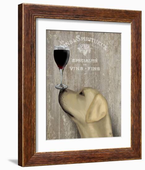 Dog Au Vin Yellow Labrador-Fab Funky-Framed Art Print