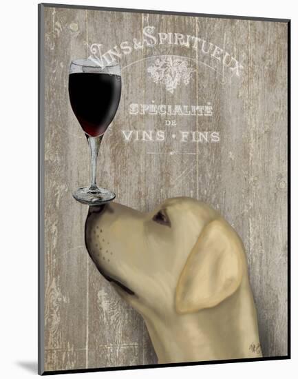 Dog Au Vin Yellow Labrador-Fab Funky-Mounted Art Print