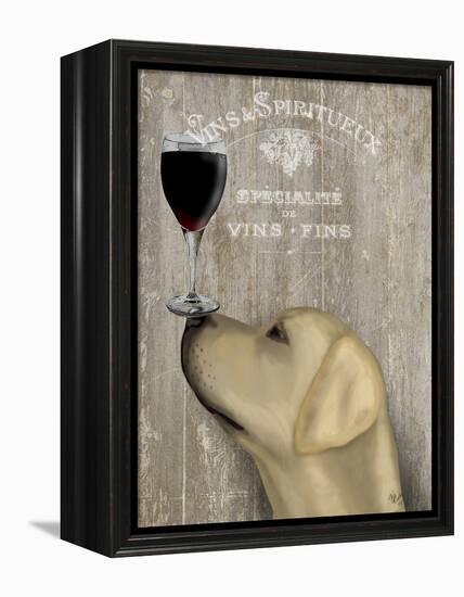 Dog Au Vin Yellow Labrador-Fab Funky-Framed Stretched Canvas