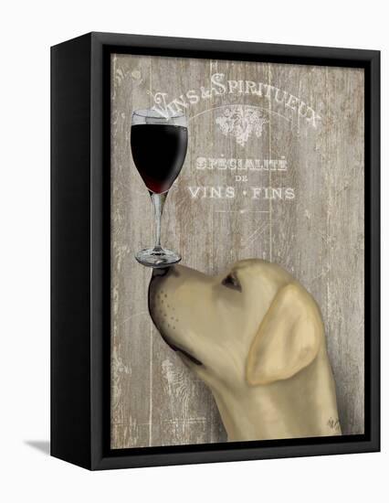 Dog Au Vin Yellow Labrador-Fab Funky-Framed Stretched Canvas