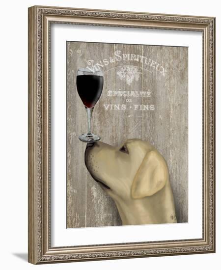 Dog Au Vin Yellow Labrador-Fab Funky-Framed Art Print