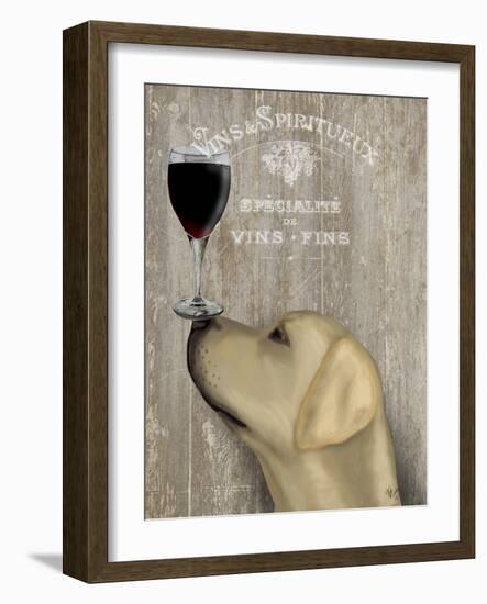 Dog Au Vin Yellow Labrador-Fab Funky-Framed Art Print