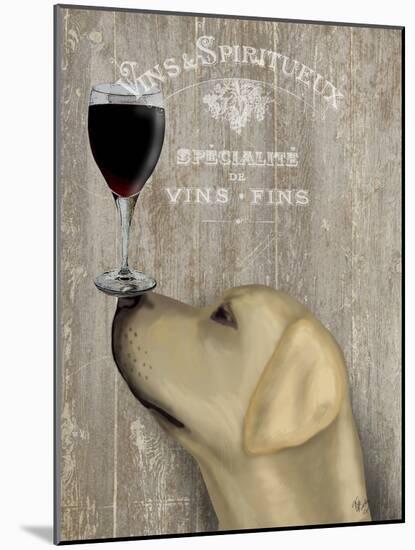 Dog Au Vin Yellow Labrador-Fab Funky-Mounted Art Print