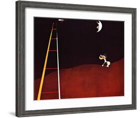 Dog Barking at the Moon-Joan Miro-Framed Art Print
