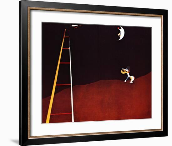 Dog Barking at the Moon-Joan Miro-Framed Art Print