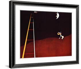 Dog Barking at the Moon-Joan Miro-Framed Art Print