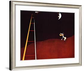 Dog Barking at the Moon-Joan Miro-Framed Art Print