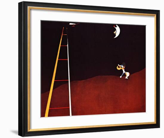 Dog Barking at the Moon-Joan Miro-Framed Art Print