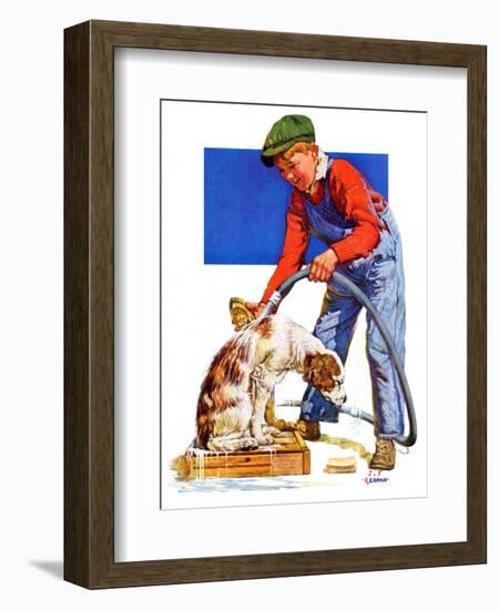 "Dog Bath,"January 13, 1934-J.F. Kernan-Framed Giclee Print