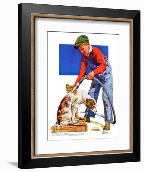 "Dog Bath,"January 13, 1934-J.F. Kernan-Framed Giclee Print