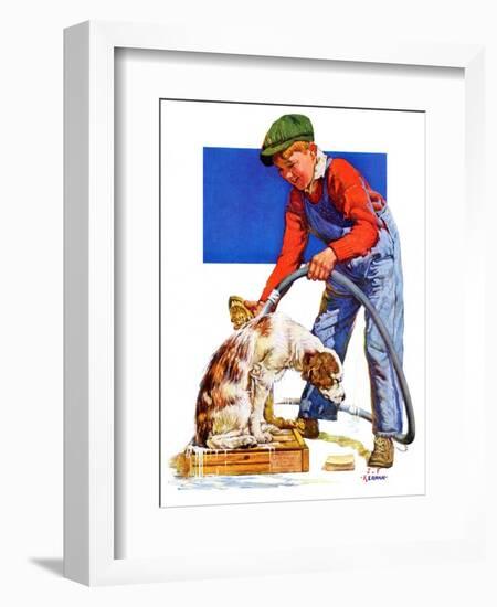 "Dog Bath,"January 13, 1934-J.F. Kernan-Framed Giclee Print