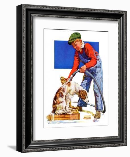 "Dog Bath,"January 13, 1934-J.F. Kernan-Framed Giclee Print