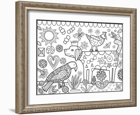 Dog Bird Sun CB-Jill Mayberg-Framed Giclee Print