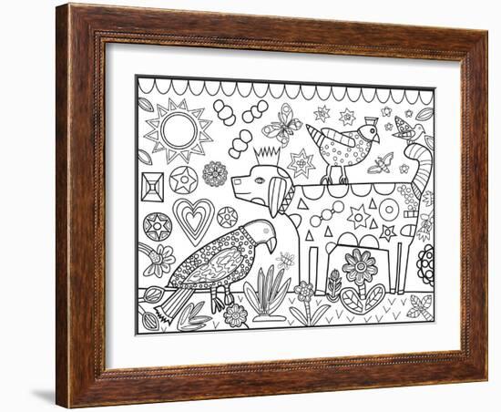 Dog Bird Sun CB-Jill Mayberg-Framed Giclee Print