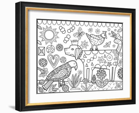 Dog Bird Sun CB-Jill Mayberg-Framed Giclee Print