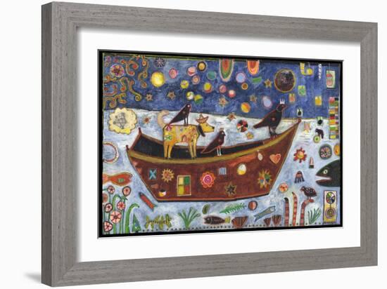 Dog Boat Crow Color-Jill Mayberg-Framed Giclee Print