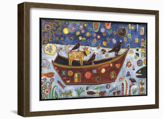 Dog Boat Crow Color-Jill Mayberg-Framed Giclee Print