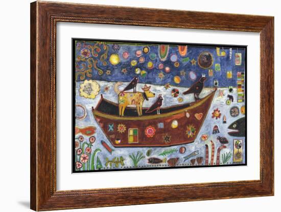 Dog Boat Crow Color-Jill Mayberg-Framed Giclee Print